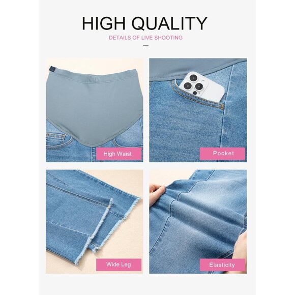 Maternity Jeans Womens Stretch Denim Ripped Boyfriend Size Small - Picture 3 of 7